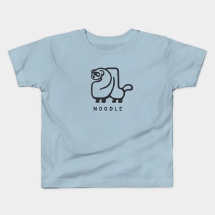 Ferret noodle. Minimal geometric design of a cute creature in dark ink Kids T-Shirt
